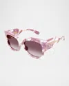 Chloé Butterfly Gradiant Acetate Sunglasses In Pink Peony