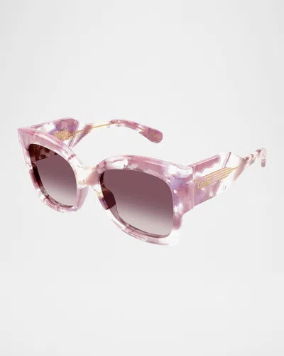 Chloé Butterfly Gradiant Acetate Sunglasses In Pink Peony
