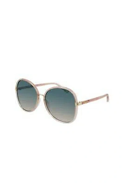 Pre-owned Chloé Chloe Butterfly Plastic Sunglasses With Blue Gradient Lens For Women - Size 60mm In Orange
