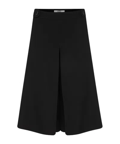 Chloé Jupe-culotte Tailleur En Crêpe De Laine Femme Noir Taille 38 100% Laine Vierge, Horn Bubalus Bubalis In Black