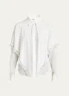Chloé Blouse Cape Nouée Héritage En Soie Femme Blanc Taille 36 100% Soie, Pinctada Maxima, Farmed, Coo Aus In Iconic Milk