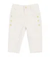 Chloé Button-embellished Straight Jeans In White
