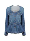 Chloé Button Flap-pocket Denim Jacket In Blue