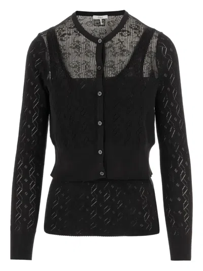 CHLOÉ BUTTON-FRONT OPEN-KNIT CARDIGAN