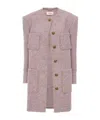 Chloé Button Patch Pocket Coat In Pink