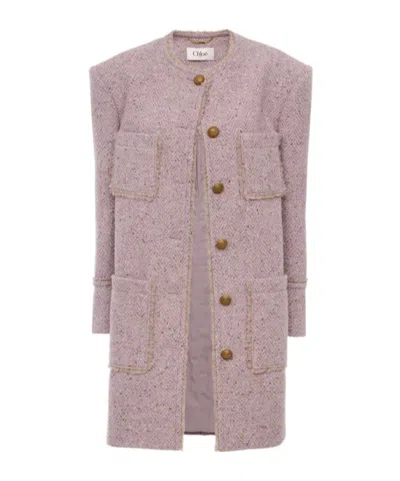 CHLOÉ BUTTON PATCH POCKET COAT