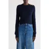 Chloé Midnight Blue Cotton Sweater In Classic Navy