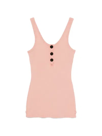 Chloé Button T-shirt In Pink