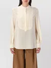 Chloé Buttoned Cuffs Long Sleeves Pleated Back Detail In Neutral