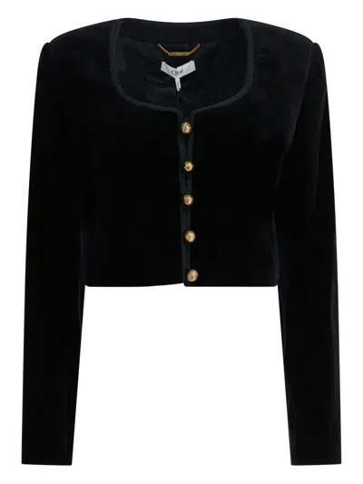 Chloé Cropped Jacket With Buttons In Black