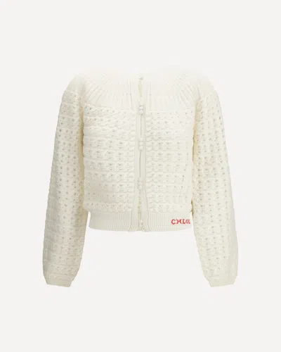 Chloé Buttoned-up Cardigan In Neutral