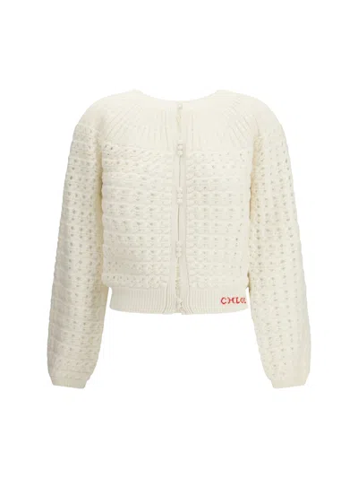 Chloé Buttoned-up Cardigan In White
