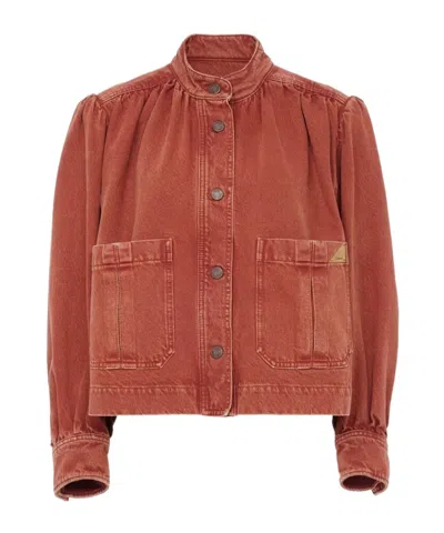 CHLOÉ GATHERED-DETAILING DENIM JACKET