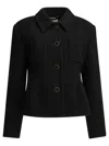 Chloé Chic Virgin Wool Stretch Jacket With Soft Cotton-viscose Lining In Black