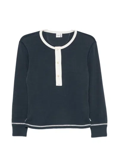 Chloé Silk Nylon Knit Top Long Sleeves In Blue