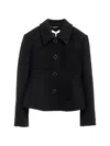 Chloé Chic Virgin Wool Stretch Jacket With Soft Cotton-viscose Lining In Black