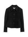 Chloé Chic Virgin Wool Stretch Jacket With Soft Cotton-viscose Lining In Black