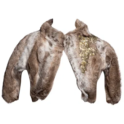 Pre-owned Chloé By Stella Mccartney Faux Fur Embellished Bolero, Fw 2001 In Brown