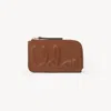 Chloé C  Small Purse With Card Slots In Shiny Leather Brown Size Onesize 100% Calf-skin Leather In Brown