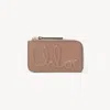 Chloé C  Small Purse With Card Slots In Shiny Leather Pink Size Onesize 100% Calf-skin Leather In Pink