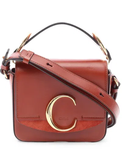 Pre-owned Chloé C Front-flap Shoulder Bag In Red