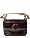 Chloé Chloe C Leather Top Handle In Brown