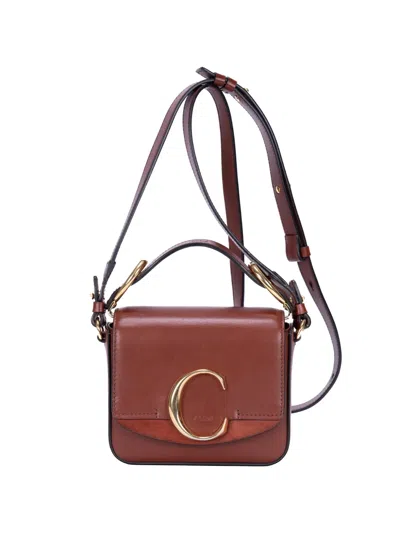 Pre-owned Chloé C Logo Shoulder Bag In Brown