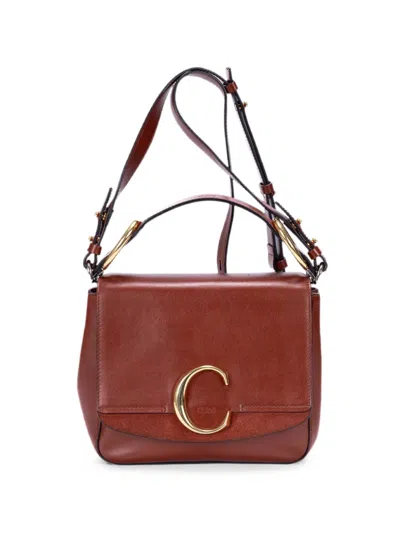 Pre-owned Chloé C Logo Shoulder Bag In Brown