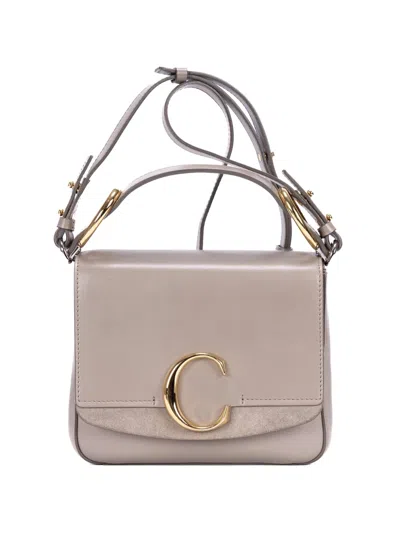 Pre-owned Chloé C Logo Shoulder Bag In Neutral