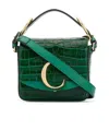 Chloé C Mini Crossbody Bag In Green