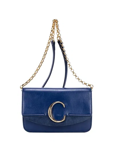 Pre-owned Chloé C Shoulder Bag In Blue