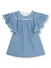 CHLOÉ LIGHT BLUE DRESS WITH RUFFLE SLEEVES IN COTTON GIRL