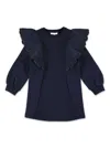 Chloé Fleece Rouge Dress In Blu