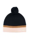 Chloé Cotton-wool Logo Beanie In Blue