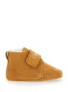 Chloé Beige Sneakers With Logo Print On The Front In Shearling And Leather Girl In Beige