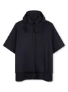 Chloé Hooded Layered Wool Cape In Blu