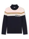 Chloé Roll-neck Knitted Jumper In Blu