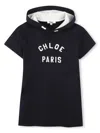 Chloé Blue Dress For Girl With Logo In Blue