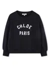 Chloé Logo-embroidered Sweatshirt In Blue