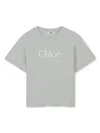 Chloé Logo-embroidered T-shirt In Green