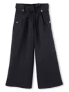 Chloé Linen Trousers In Blu