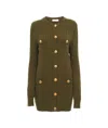 Chloé Buttoned Cable Knit Long Cardigan In Green