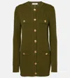 Chloé Buttoned Cable Knit Long Cardigan In Green