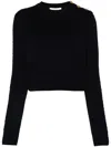 Chloé Cable-knit Cropped Jumper In Blau