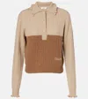 Chloé Two-tone Wool And Cashmere Cable-knit Sweater Women In Brown