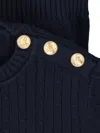 Chloé Embellished Cable-knit Cotton Sweater In Blue