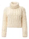 Chloé Cloudy Wool Turtleneck Sweater In White