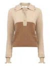 Chloé Two-tone Wool And Cashmere Cable-knit Sweater Women In Multi
