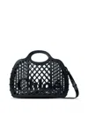 Chloé Cage Leather-trimmed Studded Rubber Shoulder Bag In Black