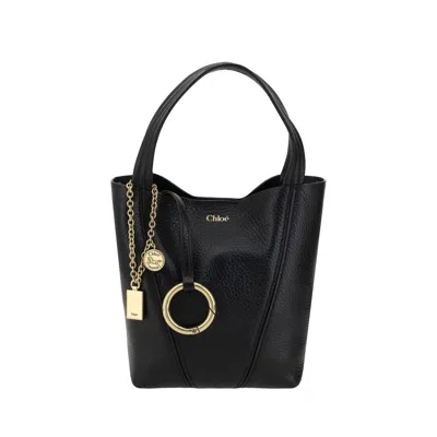 Chloé Calf Leather Bos Taurus Shoulder Women's Bag In Black